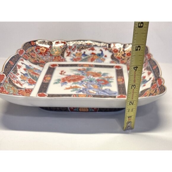 Japanese VTG Imari Marugo Kinsei Large Serving Dish Plate Platter EUC 11x11x2 - Picture 11 of 11